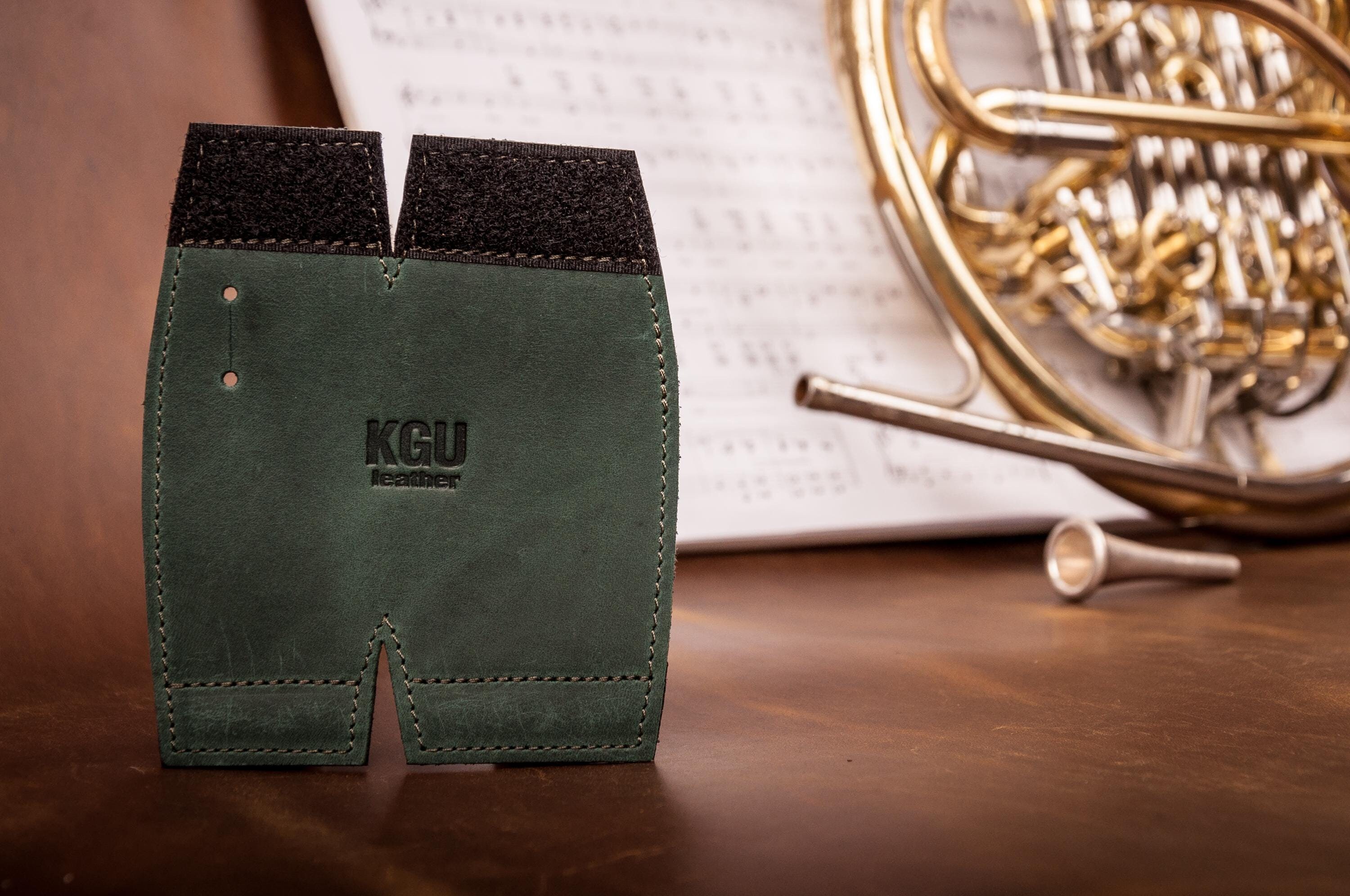 French Horn Hand Guard (Single horn). Handmade, Genuine Leather. Horn cover, protection & Style. Best gift French Horn player. Accessories
