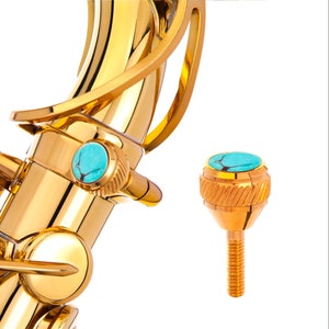Yamaha Saxophone HEAVY neck screw. KGUBrass 135. 6 Finishes 12 stones. Custom handcrafted screw for all Alto Tenor Baritone sax models.