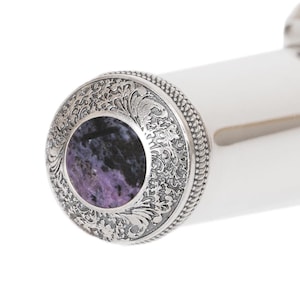 925シルバーフルートクラウン：花の葉の彫刻、ヤマハ、パール