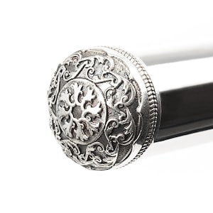 FLUTE CROWN Dark Silver Plated with Leaves Engraving. Yamaha, Pearl, Jupiter Flute customization, Gift for Flute player, Flute Accessories