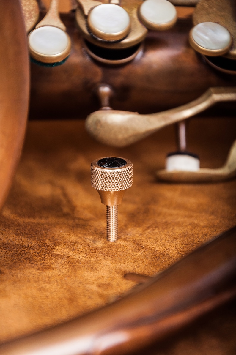 Selmer Saxophone HEAVY Neck Screw. Kgubrass 143. Raw Brass. 6 Stones