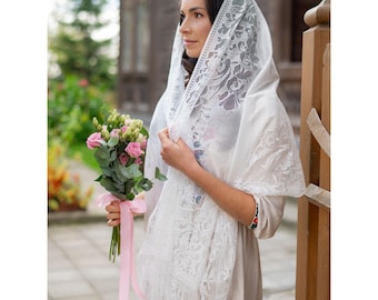 Velo Di Pizzo Da Chiesa - Triangolare, Per Sposa O Messa, Bianco O Nero - Foto 5