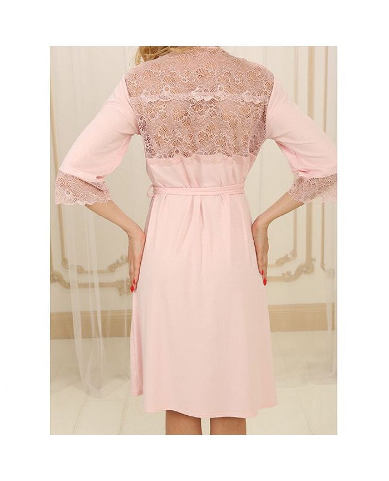 Natural lace robe in pink and blue \u2022Bridesmaid Robe \u2022Wedding robe \u2022Lace Party Robes \u2022Bridesmaid Gift\u2022Long Robe\u2022Set of robes\u2022Organic material