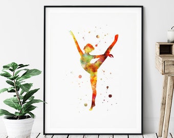 Gymnastics poster, for girls gift, artwork for bedroom