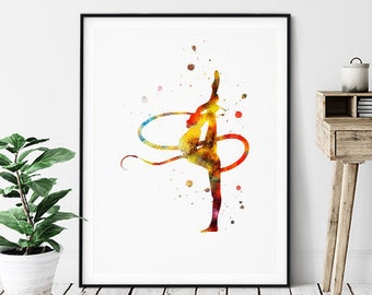 Gymnastics print, gift for girl, home decor, wall art