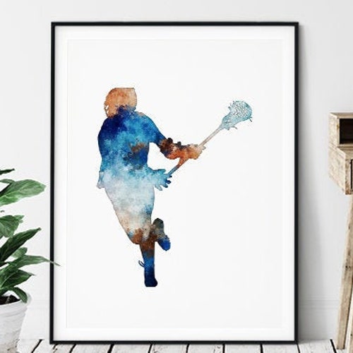 Lacrosse Art Print Sports Decor for Boys Room Lacrosse Etsy
