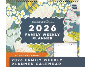 Family Weekly Planner | 2026 Weekly Wall Calendar with 6 Column Layout