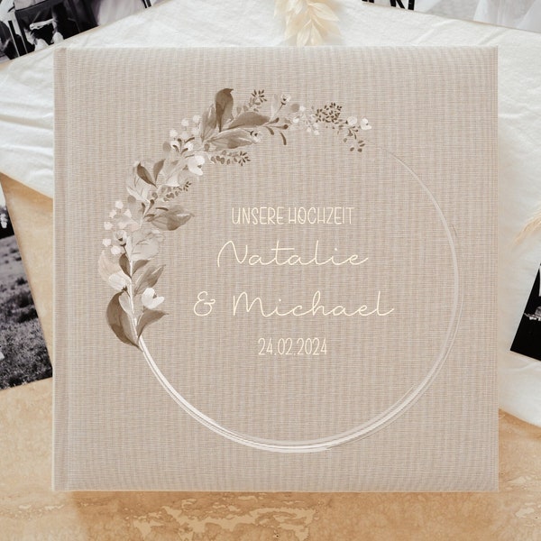 Personalized photo album for the wedding - guest book made of linen as a wedding gift | Wedding gift | Guestbook | Wedding album