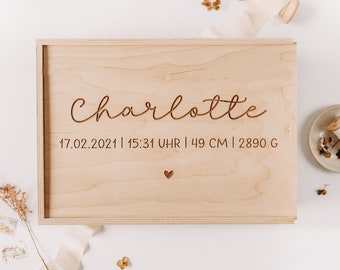 Baby Gift Personalized Reminder Box | Wooden box with name and date of birth | Gift for birth| Memory box for baby