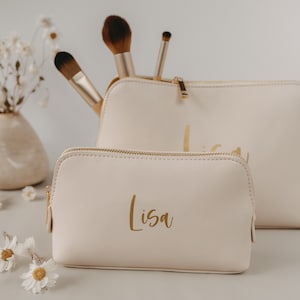Personalisierte Kosmetiktasche mit Name | klein, groß & als Set | personalisierte Kulturtasche | Kosmetikbeutel | Schminktasche
