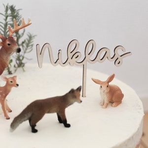 Personalisierter Caketopper aus Holz mit Namen (und Zahlen) | Cake Topper zum Geburtstag | Kindergeburtstag | Tortenstecker |Tales of Marley