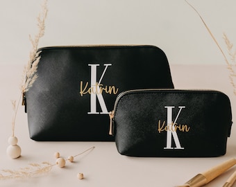 Personalisierte Kosmetiktasche mit Initial und Name | Personalisierter Kosmetikbeutel | personalisierte Schminktasche