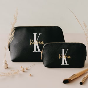 Personalisierte Kosmetiktasche mit Initial und Name | Personalisierter Kosmetikbeutel | personalisierte Schminktasche