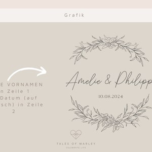 Personalisiertes Schneidebrett als Geschenk zur Hochzeit mit Name oder als Einzugsgeschenk für Paare & Familien Bild 5