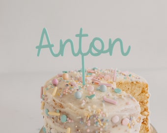 Caketopper Name für das Geburtstagskind aus Acryl zur Geburtstagsdeko | Kuchenstecker Geburtstag Kind | Caketopper Zahl | Caketopper Name