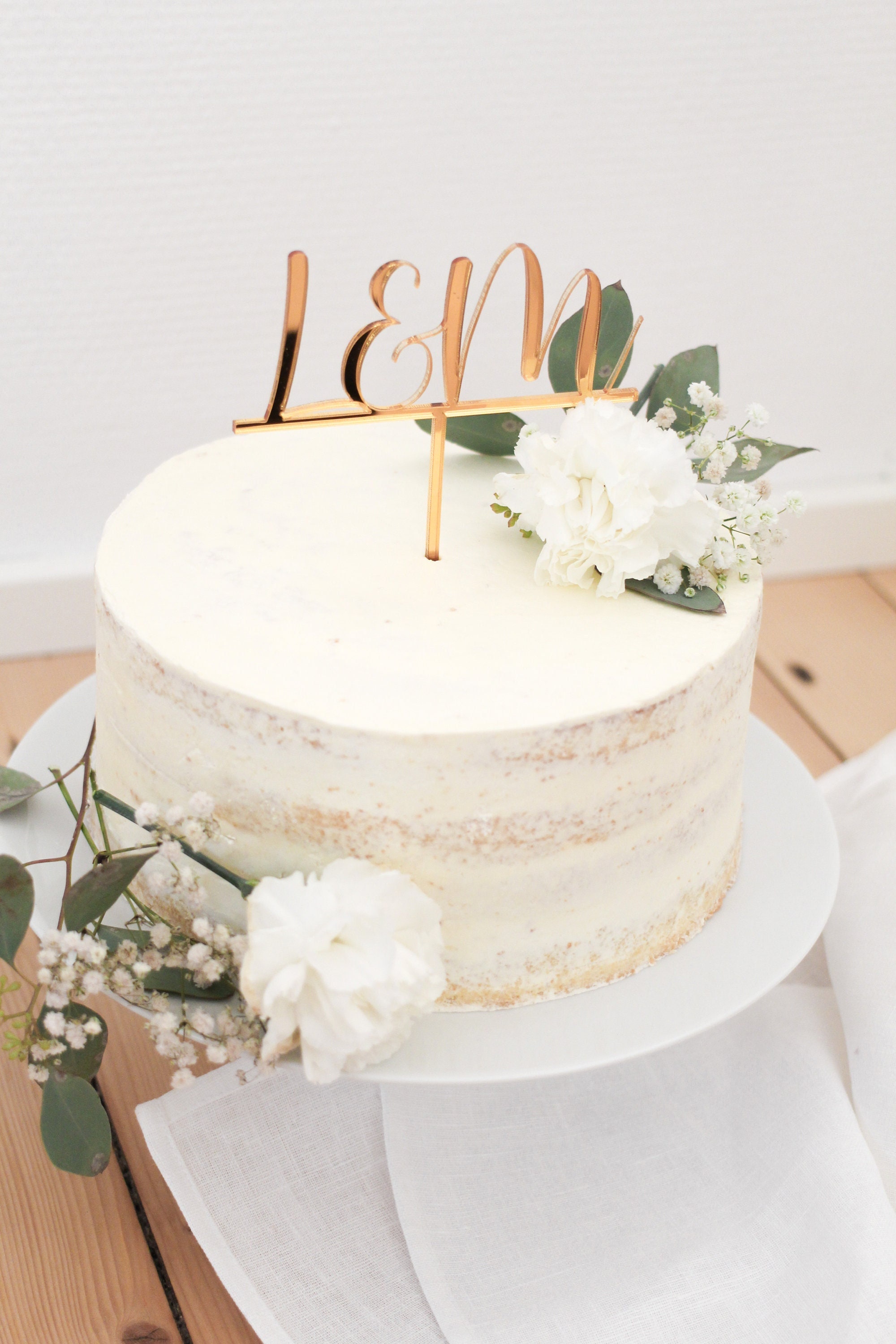 Just Married Pastel de Boda Topper Nombre personalizado decoración para  tarta para Opción de color disponibles 5-7 pulgadas de ancho