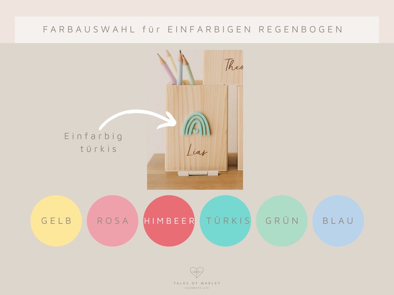 Einschulung Deko Personalisierter Stiftebecher mit Regenbogen Stiftehalter für Erstklässler Geschenk für die Schultüte Bild 5