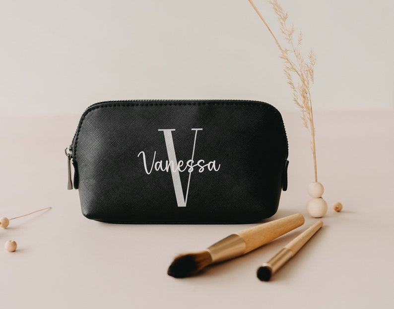 Personalisierte Kosmetiktasche mit Initial und Name Personalisierter Kosmetikbeutel personalisierte Schminktasche Bild 7