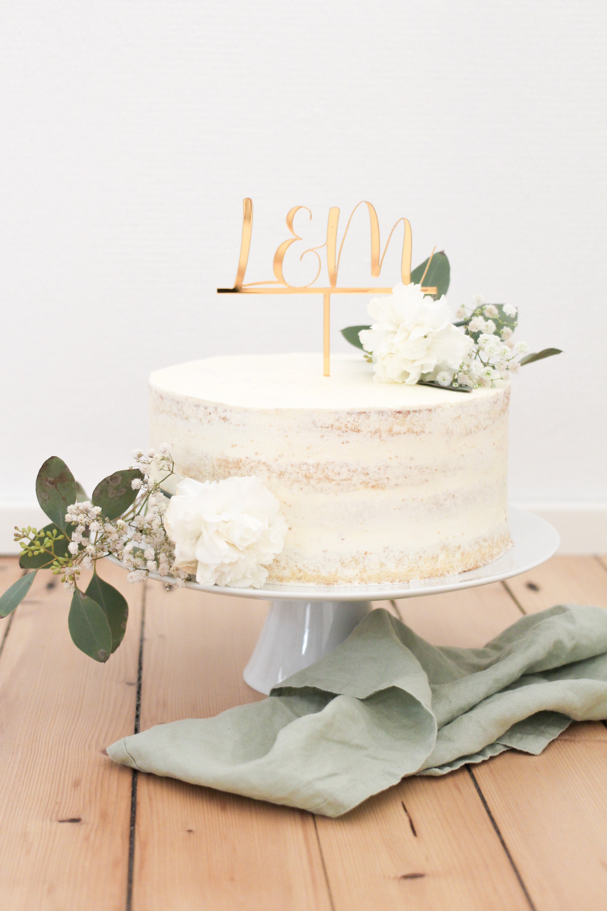 Topper para tarta boda personalizado con iniciales
