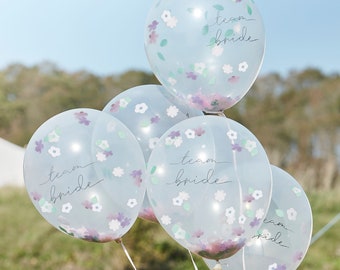 JGA decoration - Boho team bride balloons with flowers Bachelorette party | JGA balloon | Party decoration | Bridal party decorations