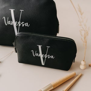 Personalized cosmetic bag with initial and name Personalized cosmetic bag personalized toiletry bag Makeup bag image 6