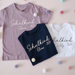 Schulkind T-Shirt zur Einschulung mit Name & Jahreszahl in vielen verschiedenen Farben für das Schulkind 2024 Bild 9