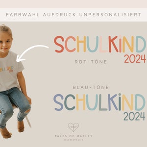 Schulkind T-Shirt zur Einschulung mit Name & Jahreszahl in vielen verschiedenen Farben für das Schulkind 2024 Bild 7