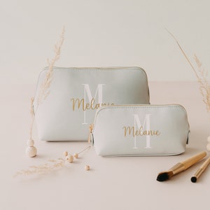 Personalized cosmetic bag with initial and name Personalized cosmetic bag personalized toiletry bag Makeup bag image 4