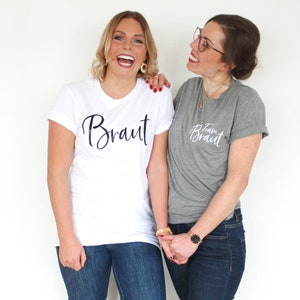 Braut & Team Braut T-Shirts für Junggesellinnenabschiede in vielen verschiedenen Farbkombinationen als JGA Shirt Bild 6