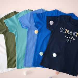 Schulkind T-Shirt zur Einschulung mit Name & Jahreszahl in vielen verschiedenen Farben für das Schulkind 2024 Bild 5
