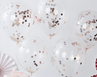 Rose Gold Confetti Balloons | Balloon Decoration | JGA Decoration | Balloons JGA | Baby Shower Decoration | birthday decoration | balloon wedding