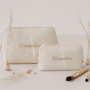 Personalisierte Kosmetiktasche mit Initial und Name | Personalisierter Kosmetikbeutel | personalisierte Kulturtasche | Schminktasche