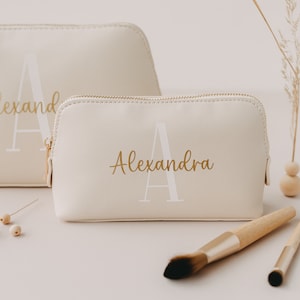 Personalized cosmetic bag with initial and name Personalized cosmetic bag personalized toiletry bag Makeup bag image 10