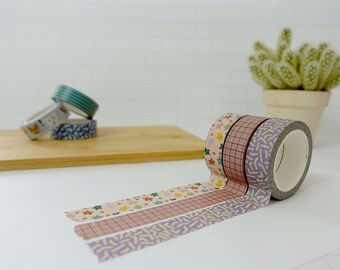 Set van 3 - warme kleuren - washi tapes