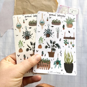 Plantas en maceta - hoja de pegatinas