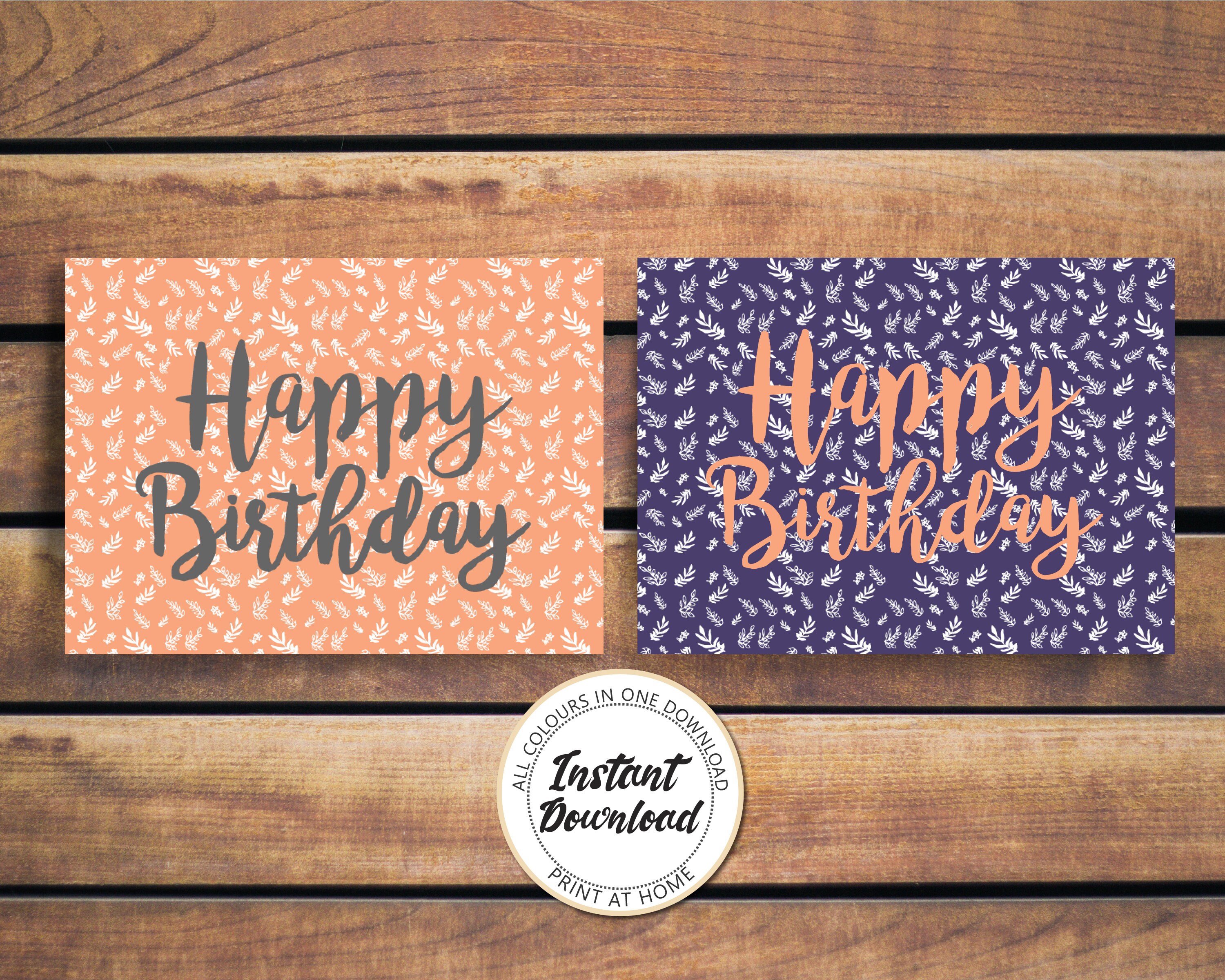 printable birthday card instant digital download etsy