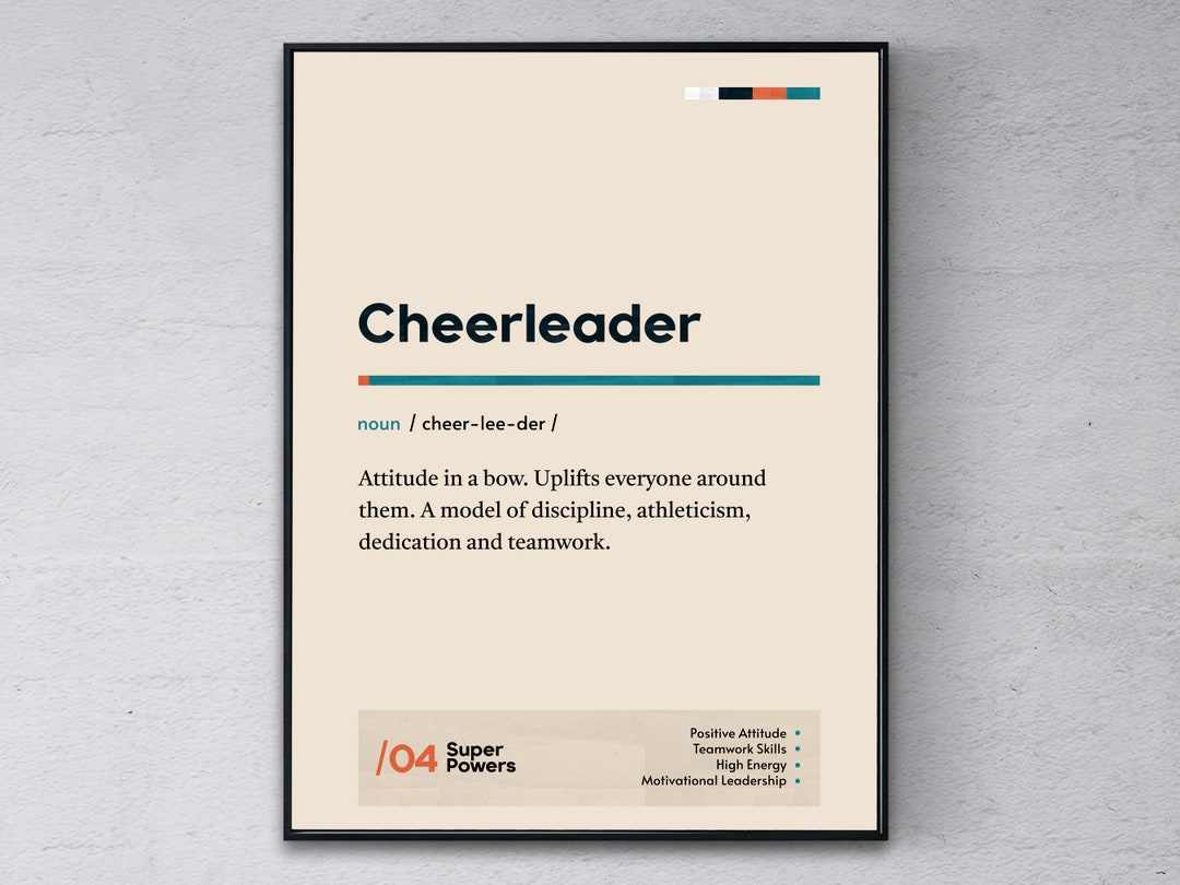 Cheerleader Definition Poster Booster Graduation Print Etsy