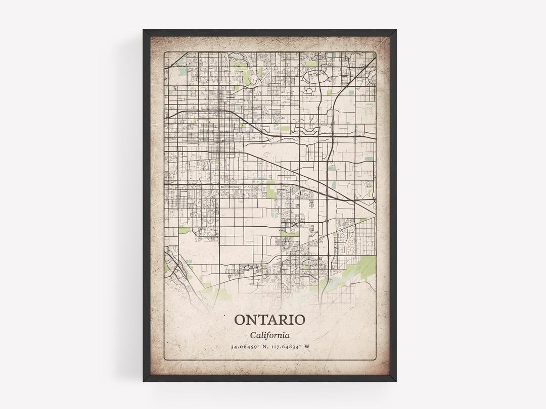 Rustic Ontario Map Print, Antique Vintage Wall Art, Ontario Poster ...