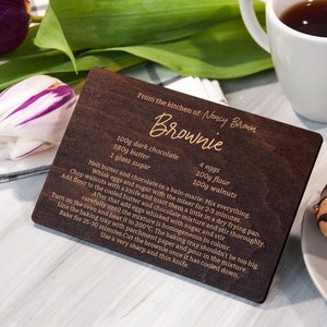 Cartões de receitas de madeira, presente de dia das mães para a mãe, cartão de receita personalizado 4x6, presente de chá de panela para filha, presente de aniversário da mãe, presente da nora