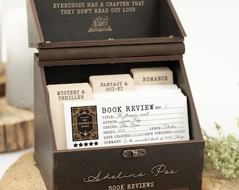 Book Lover Gift Box, Alternative Reading Book Review Journal, Unique Reading Log Box, Christmas Bookish Gift for Readers, Reading Nook Decor