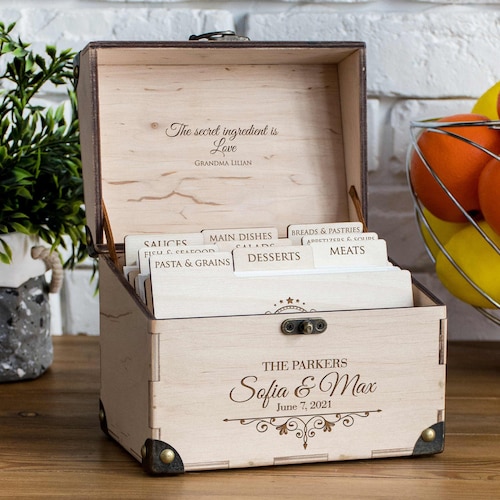 Personalized Recipe Box Bridal Shower Gift Wedding Present Etsy