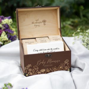 Baby Guest Book Floral Baby Shower Guest Book Alternative Baby Wishes Keepsake Box with Lock Personalized Baby Shower Card Box Baby Wish Box