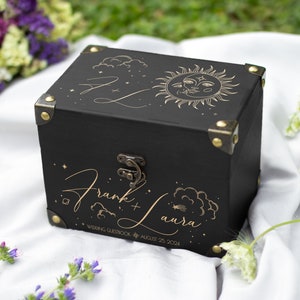Alternativas para livro de visitas de casamento celestial Livro de visitas de casamento personalizado Caixa de cartão personalizada para casamento Caixa de livro de visitas de madeira para chá de panela