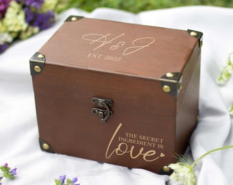 Wedding Guest Book Alternative Unique Bridal Shower Gift Wedding Advice Box Wedding Props Wooden Box for Wedding Wishes Wedding Keepsake Box