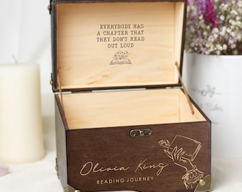 Personalized bookish gift: Book lover gift box for reading log