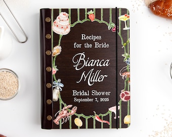 Personalized Recipe Binder for Bride Custom Bridal Shower Gift Recipe Book with Name & Date Wedding Shower Keepsake Recipes for the Bride