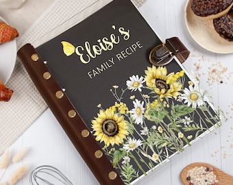 Recipe Book Personalized Gift for Mom from Daughter Custom Cookbook Binder Blank Recipe Journal Mothers Day Gift Ideas for Nana Grandma Aunt