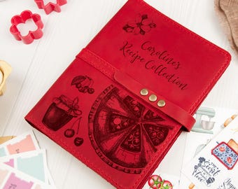 Recipe Book Leather Binder, Blank Recipe Notebook, Family Cook Book Journal: Mothers Day, Christmas, Birthday, Cooking, Kitchen Gift for Mom