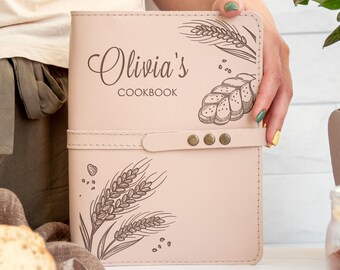 Leather Recipe Book Binder Personalized Recipe Book Journal Custom Recipe Organizer Heirloom Family CookBook Unique Mothers Day Gift for Mom