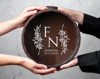 Personalized Wine Cork Box - Wooden Wine Cork Holder, Unique Wedding Gift Idea for Couples